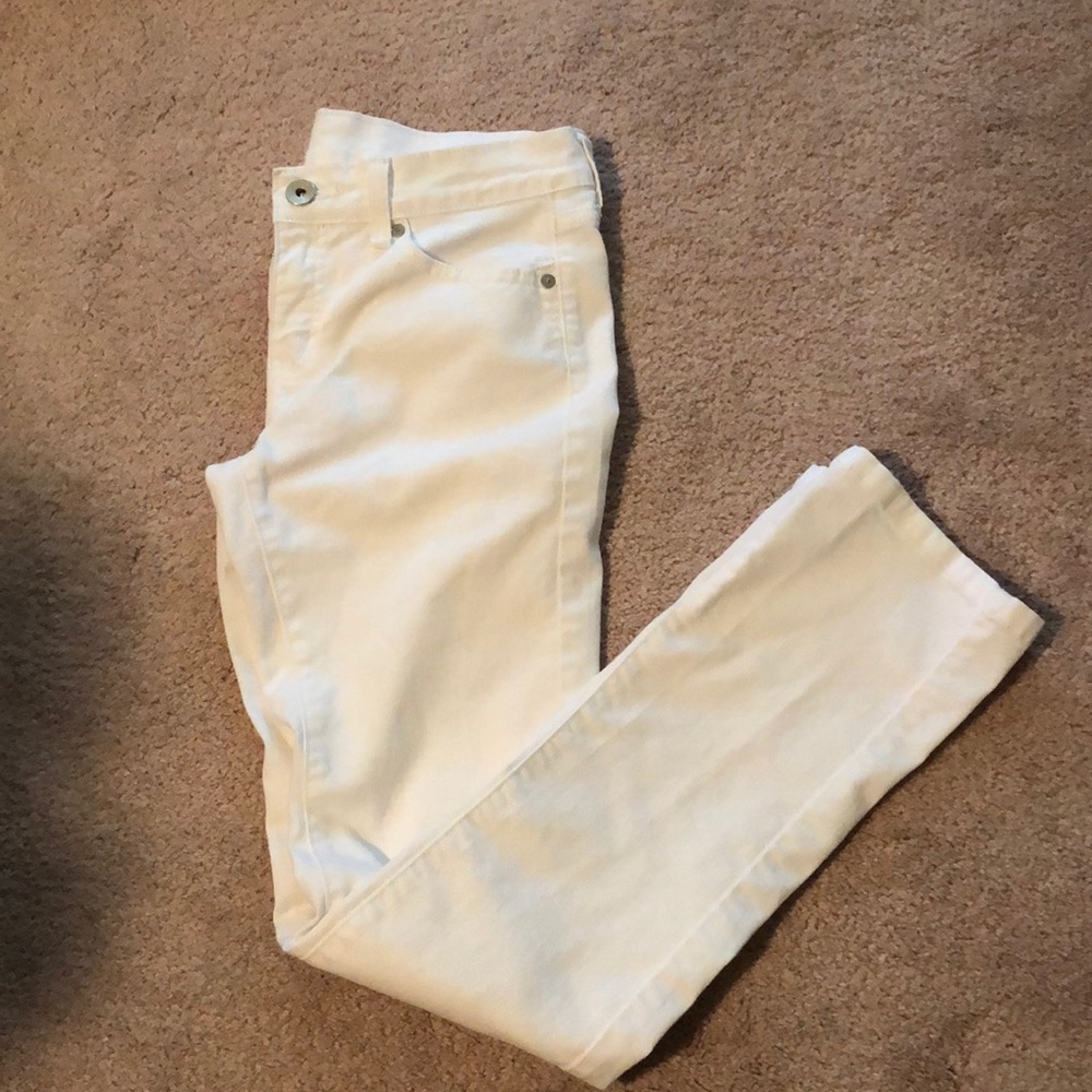 Slim straight white jeans